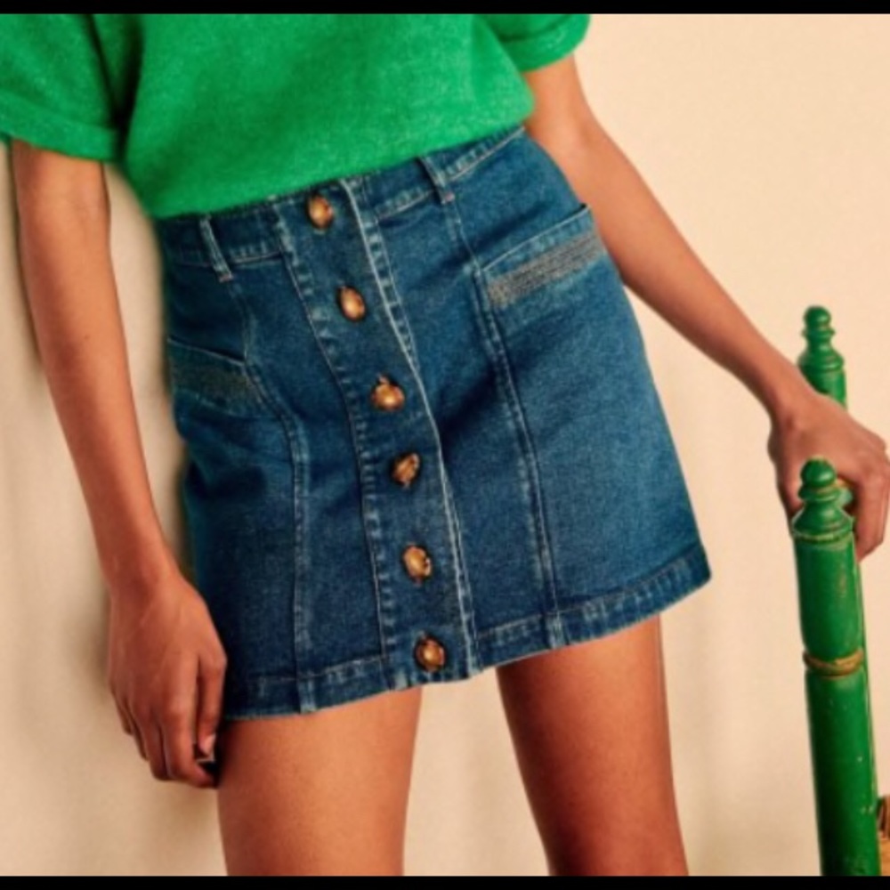 Sezane Alison skirt (denim) NWOT